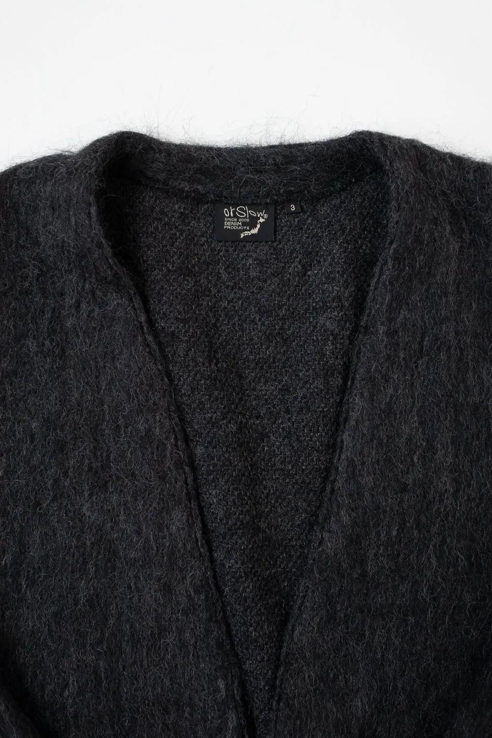 01-8037-50 - Mohair Cardigan - Charcoal Gray