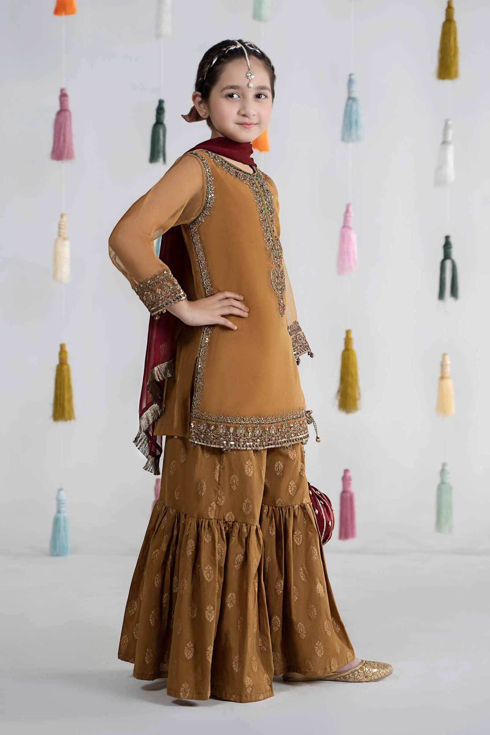 3 Piece Embroidered Organza Suit | MKS-EA24-33