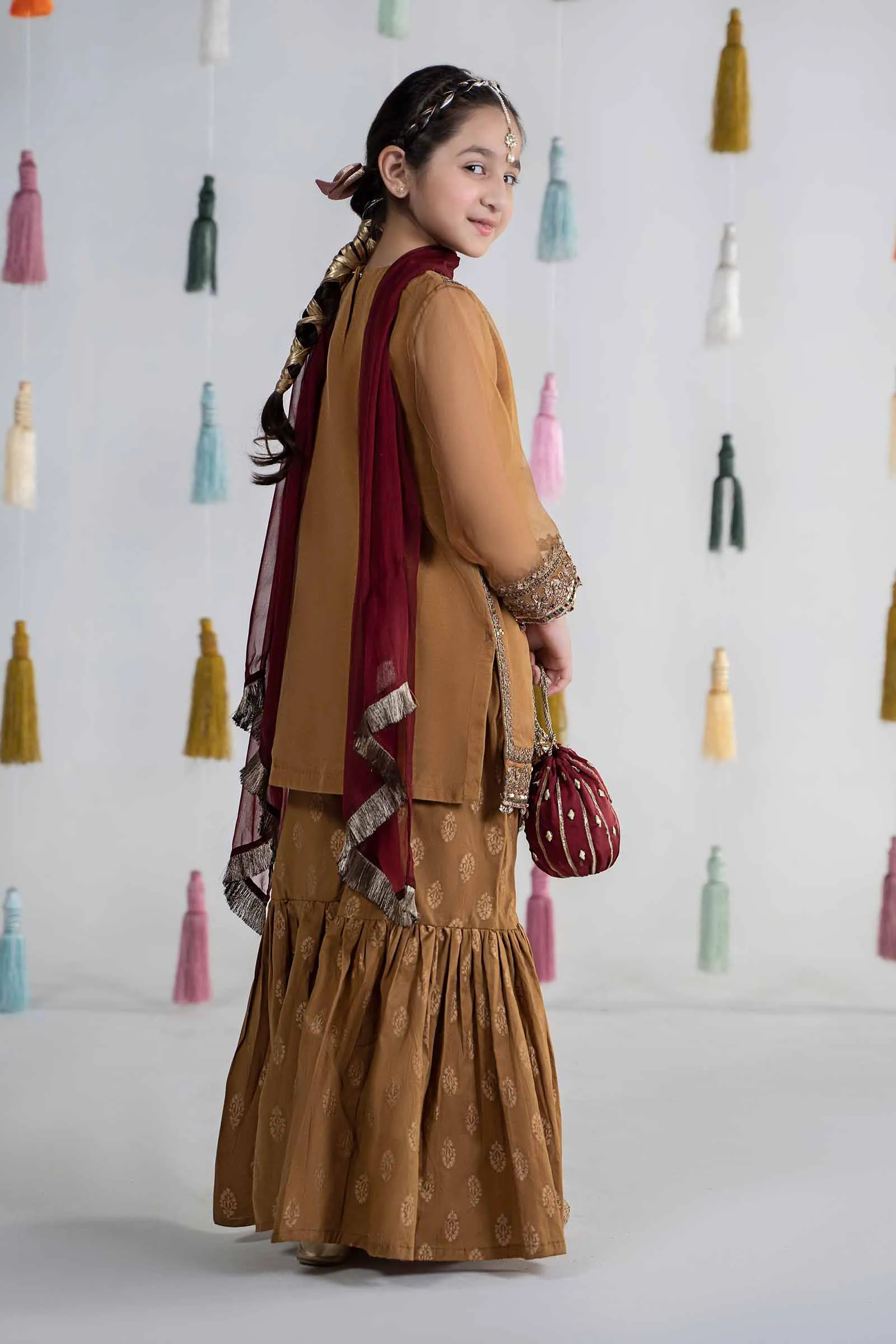 3 Piece Embroidered Organza Suit | MKS-EA24-33