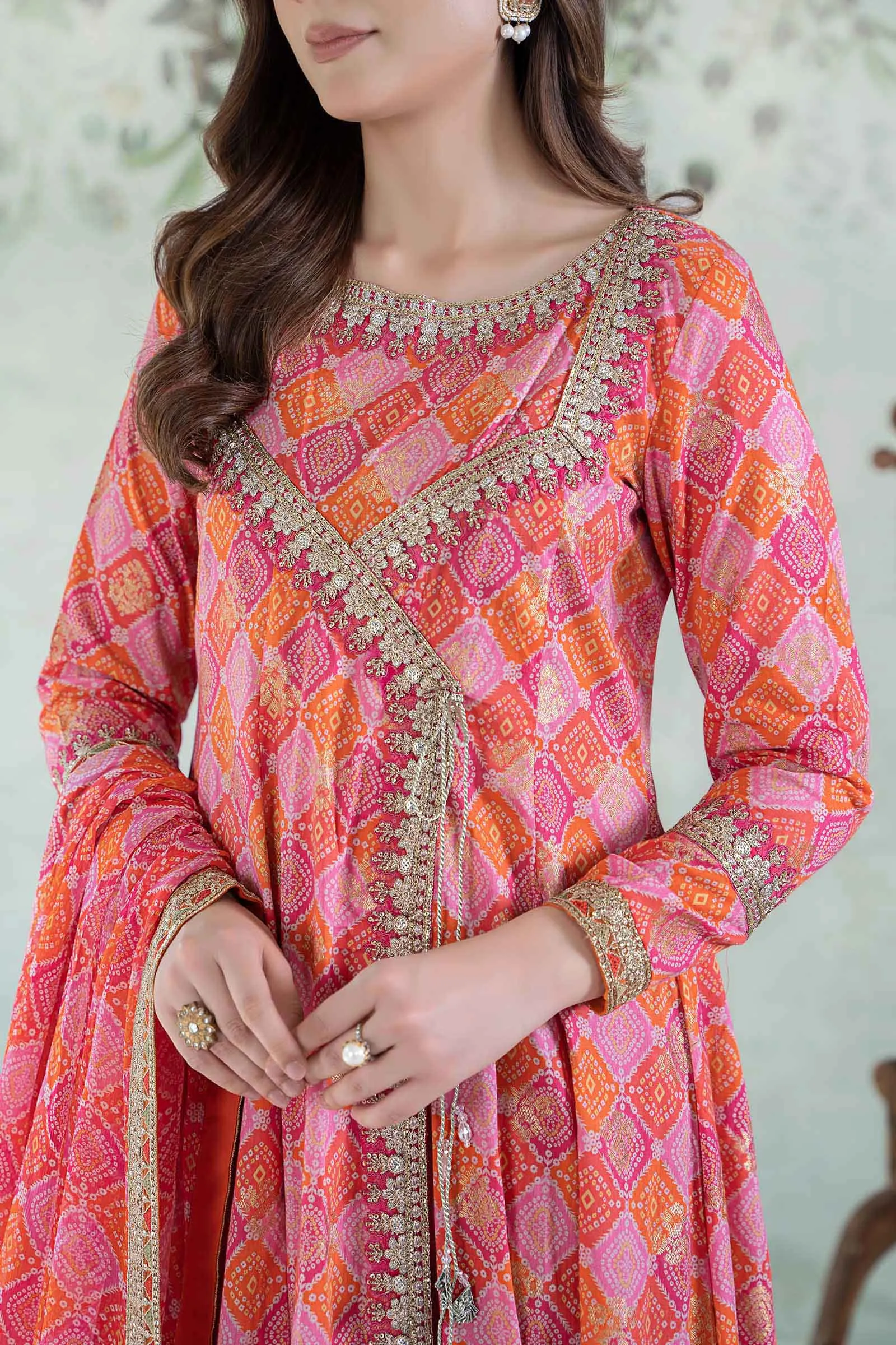 3 Piece Printed Jacquard Broshia Suit | DW-EA24-25