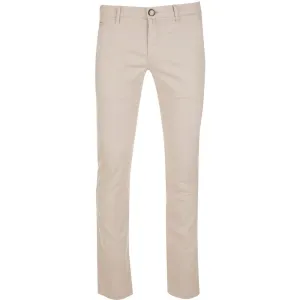 Beige Cotton Chino Trousers  Slim Fit Elegance