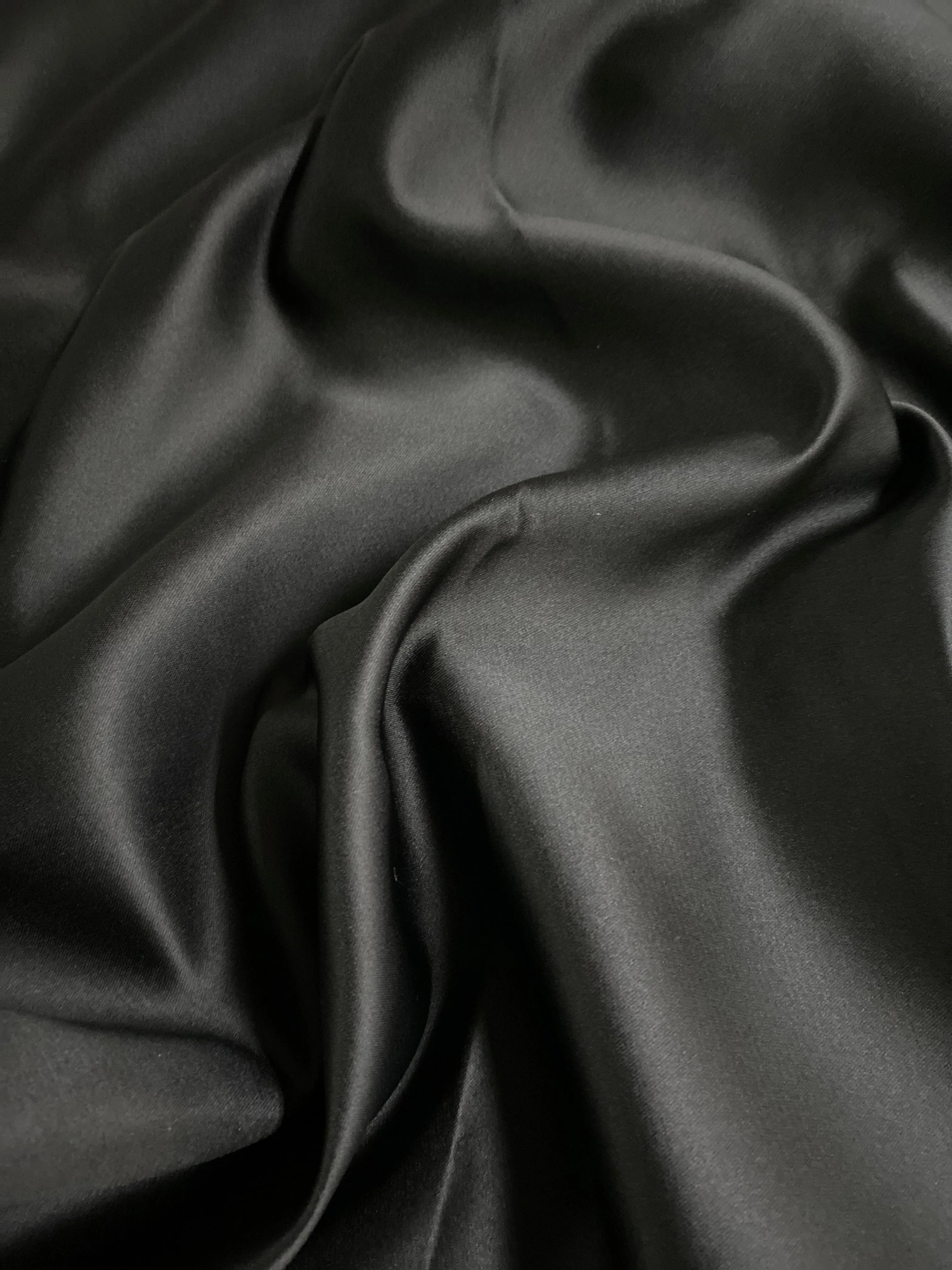 Black Italian Double Face Poly Satin