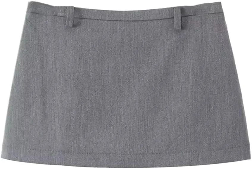 Black Mini Zip-Up Low Waist Slim Fit Pencil Skirt for Women