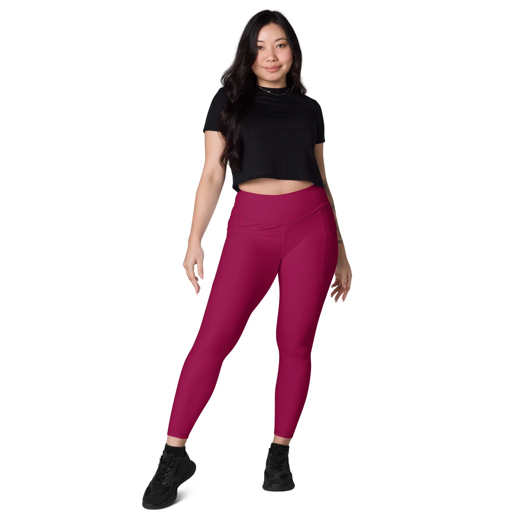 Burgandy Leggings with pockets