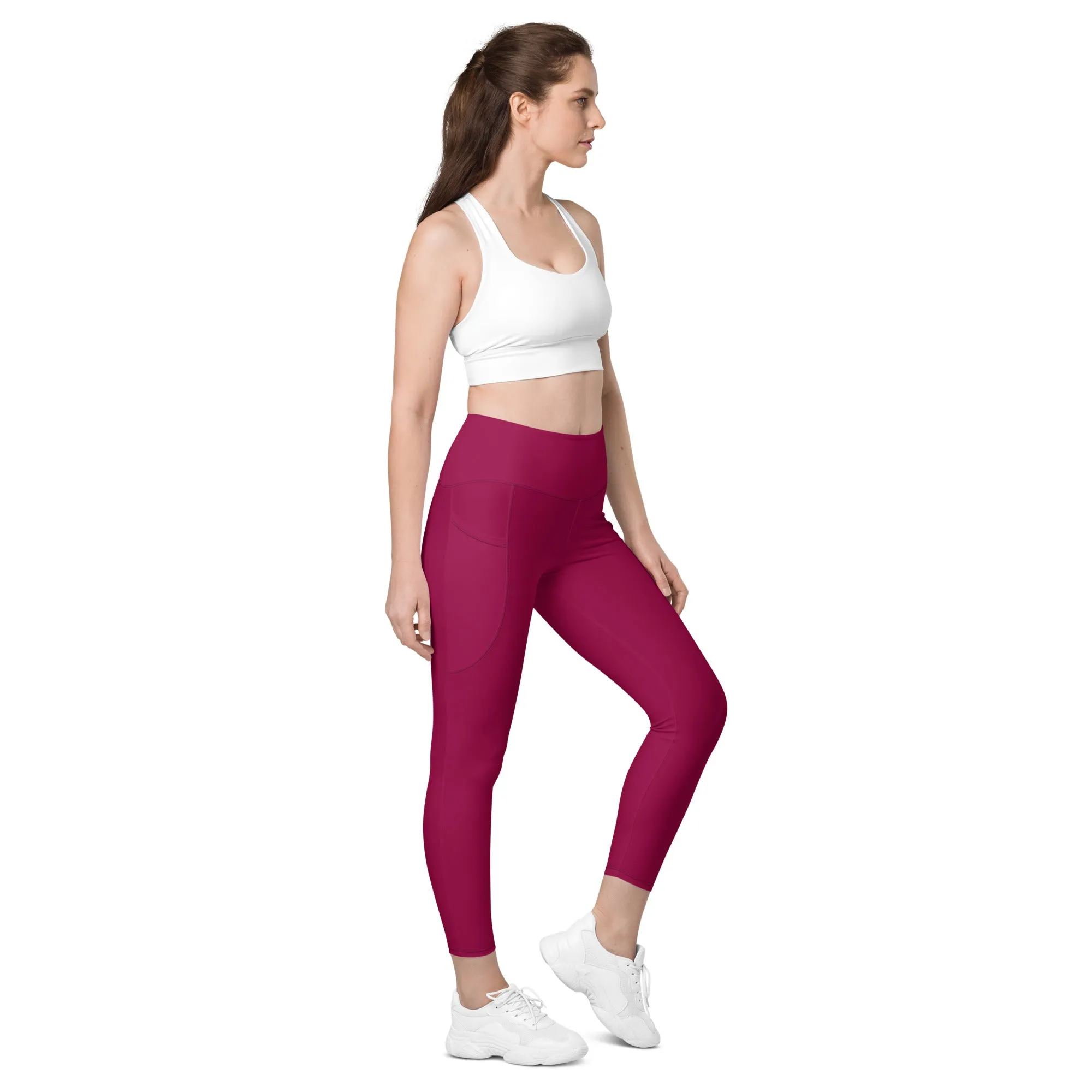Burgandy Leggings with pockets