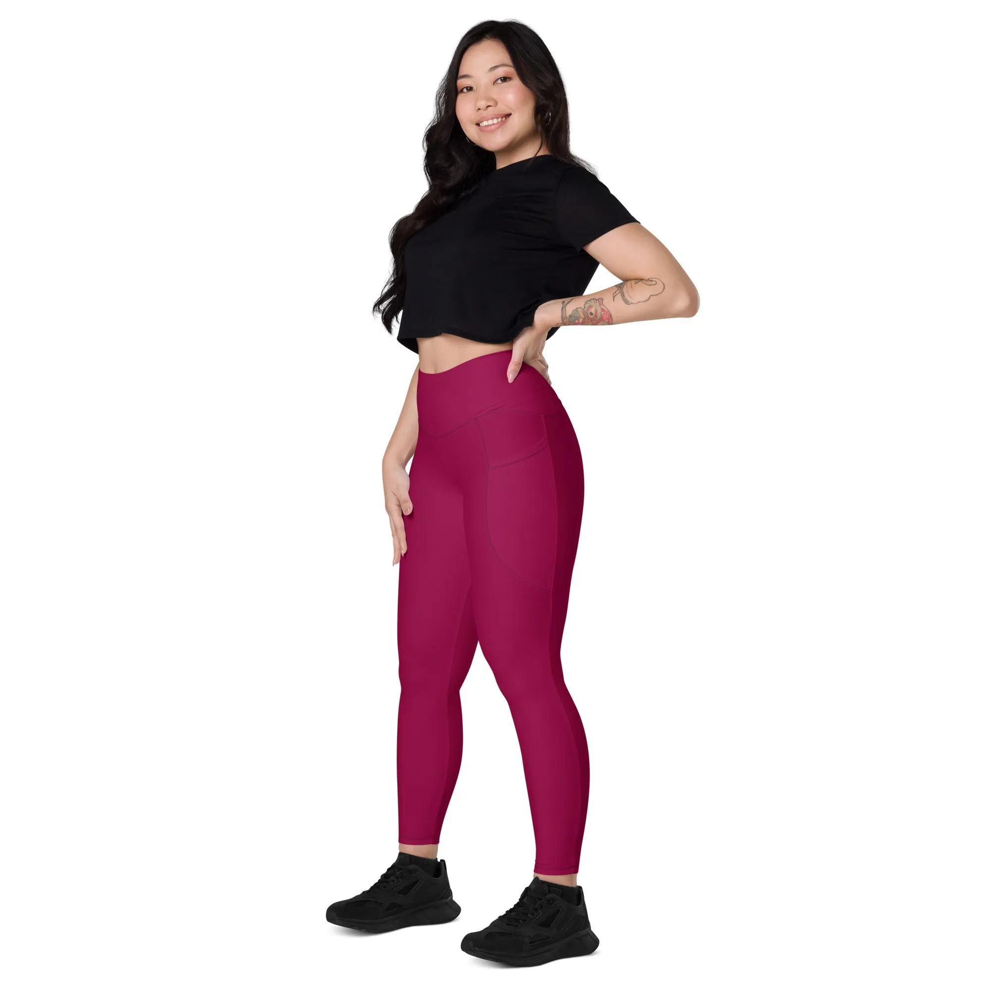 Burgandy Leggings with pockets