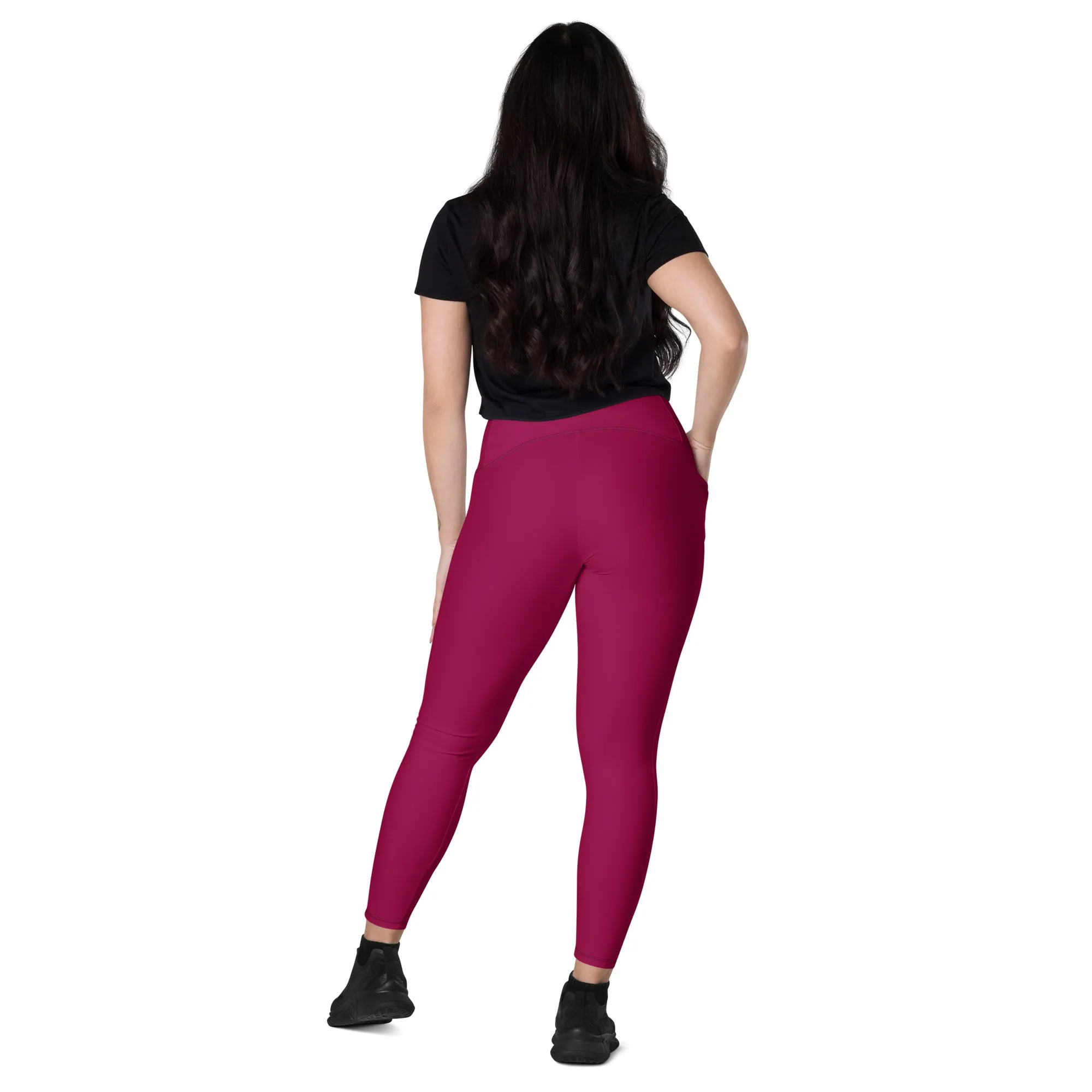 Burgandy Leggings with pockets