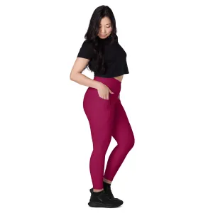 Burgandy Leggings with pockets