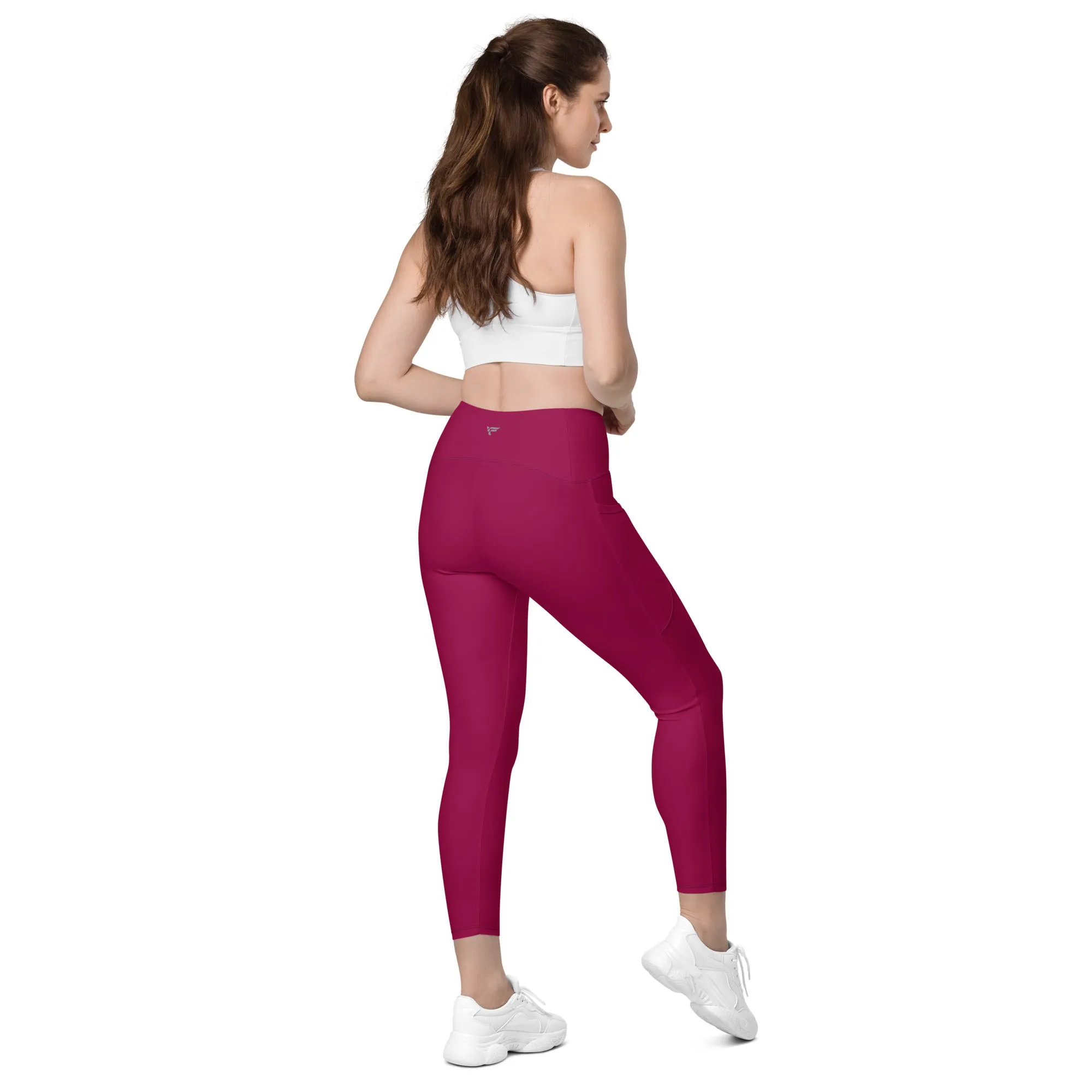 Burgandy Leggings with pockets
