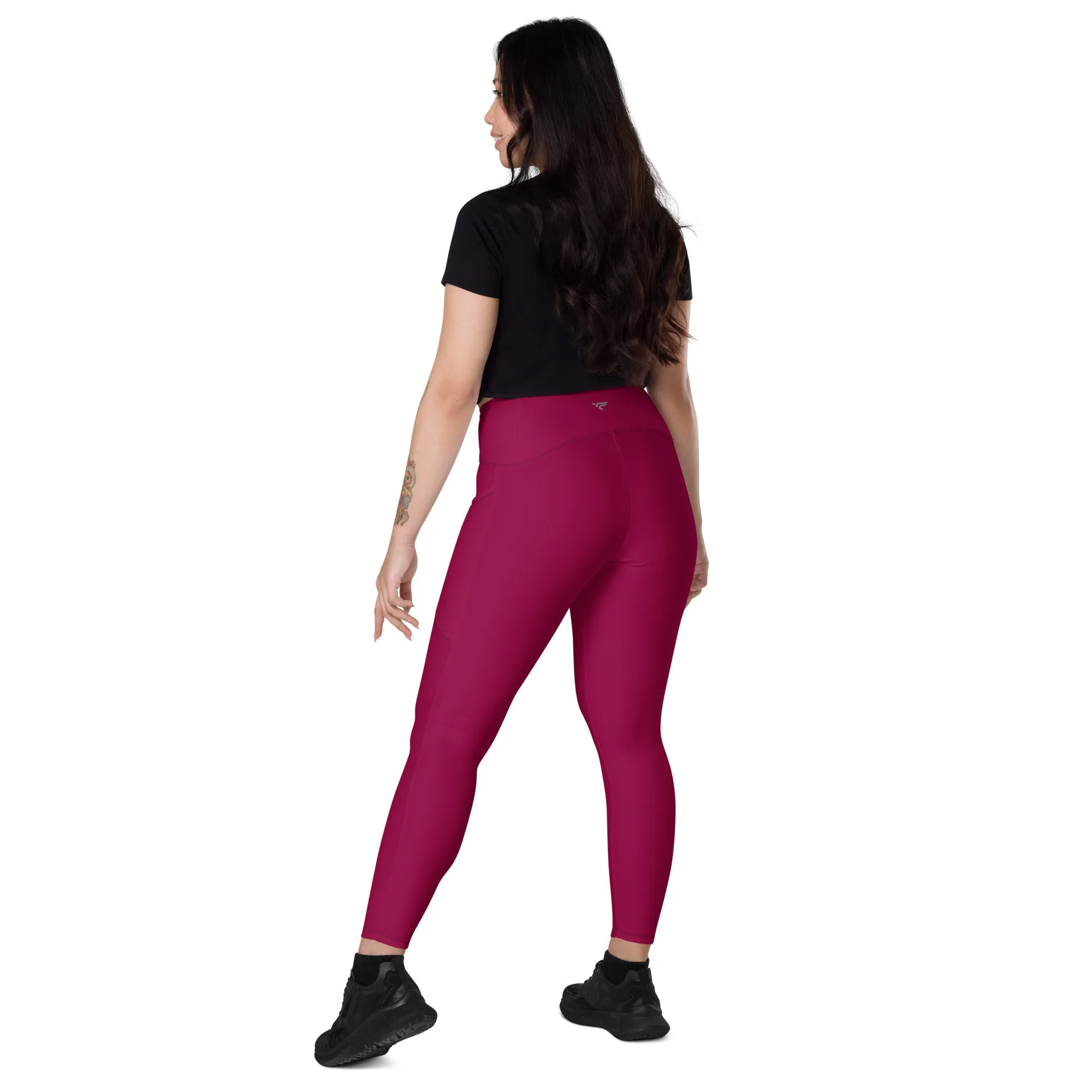 Burgandy Leggings with pockets