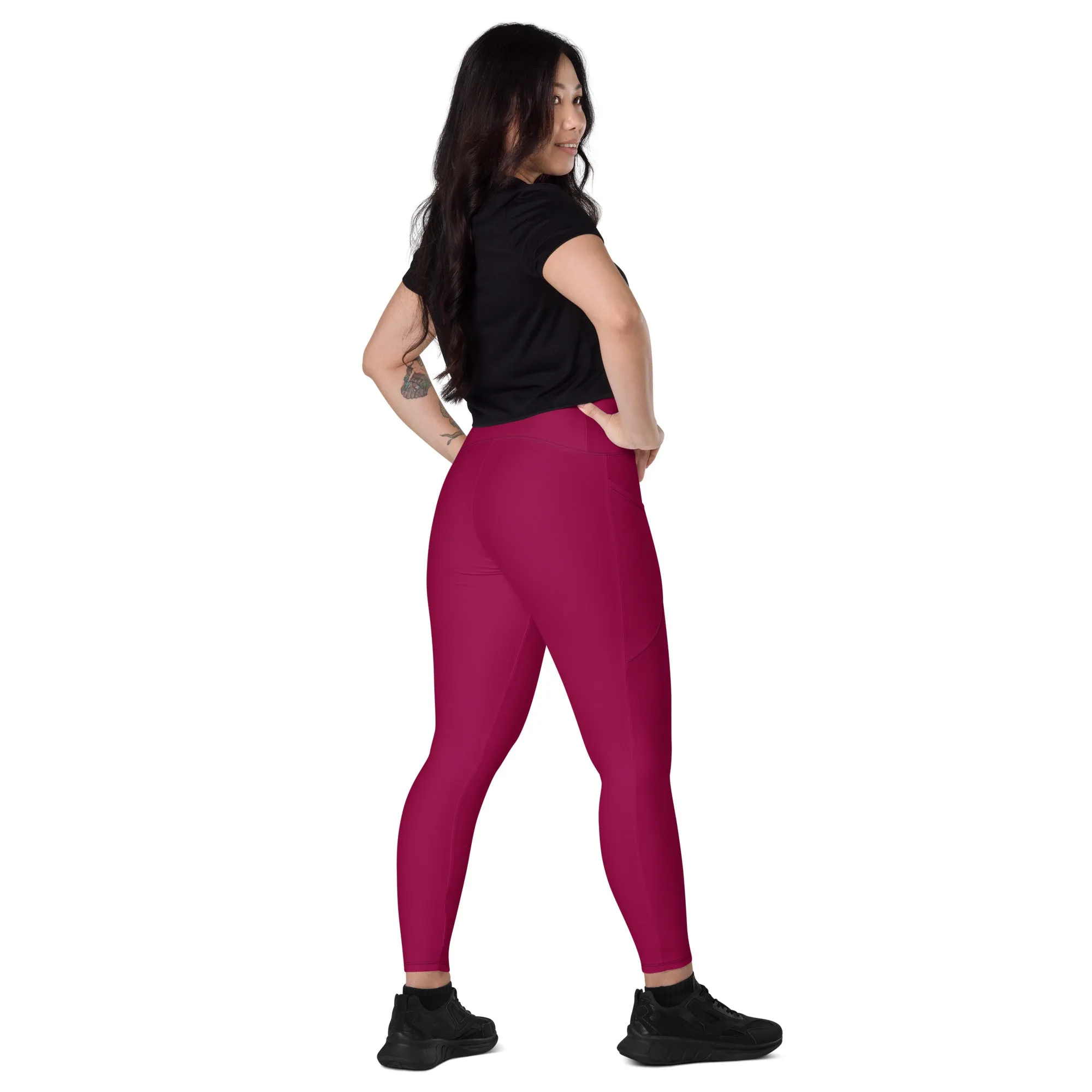 Burgandy Leggings with pockets