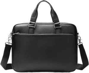 Business Satchel Computer Bag Men's Leather Travel Messenger for with Laptop Compartment Water-Repellent