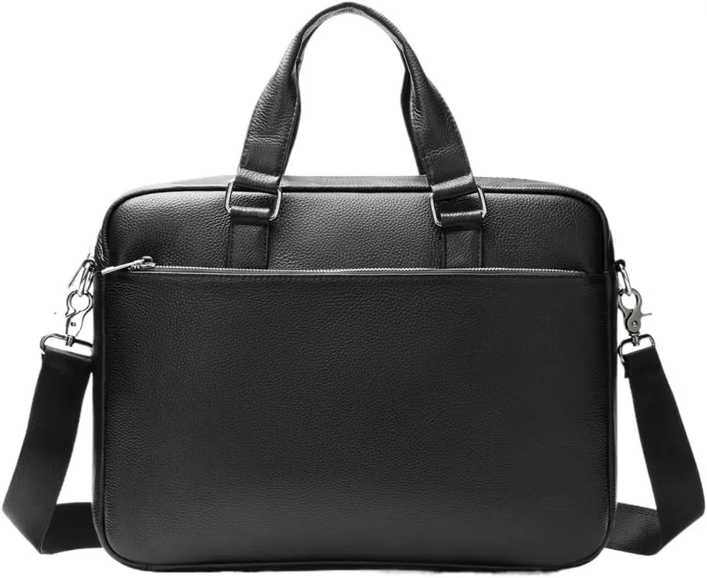 Business Satchel Computer Bag Men's Leather Travel Messenger for with Laptop Compartment Water-Repellent