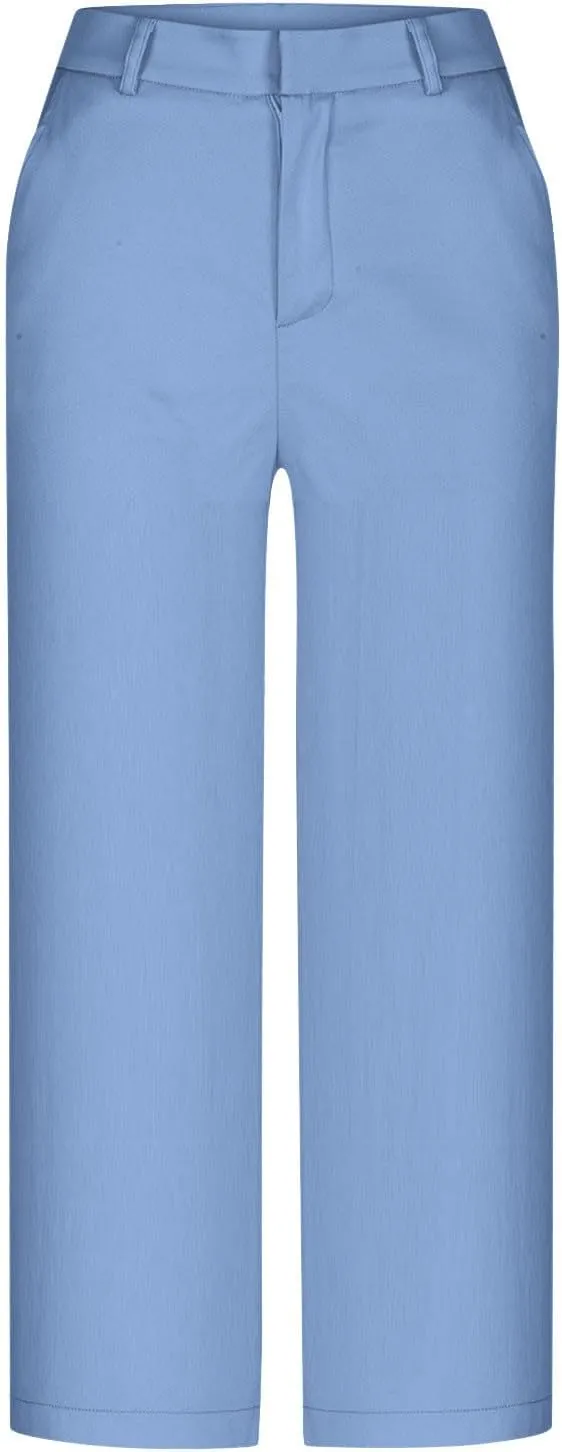 Capri Pants for Women Business Casual Loose Fit Work Cropped Trousers High Waisted Stretchy Capris with Pocket