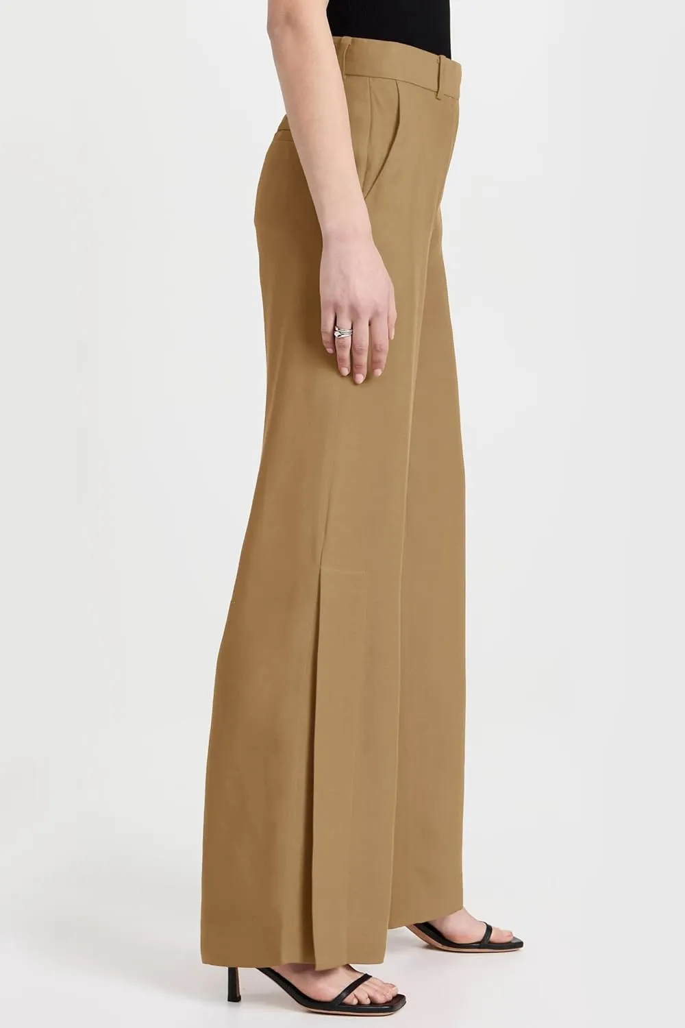 Cicy Bell Womens Side Split Dress Pants Elastic High Waisted Wide Leg Business Casual Trousers with Pockets
