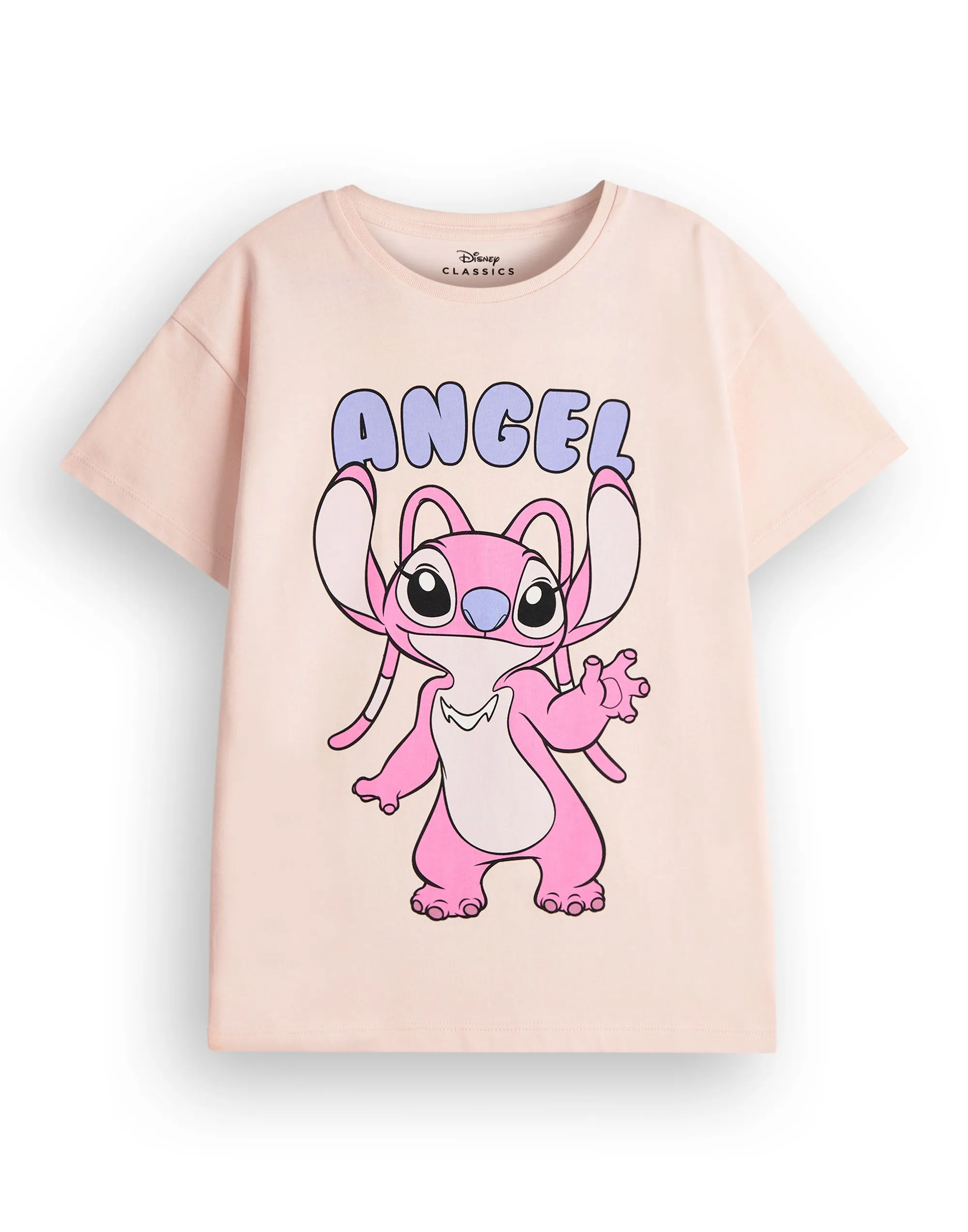 Disney Stitch & Angel 2 Pack Girls Multicoloured Multi-Pack of 2 Short-Sleeved T-Shirts