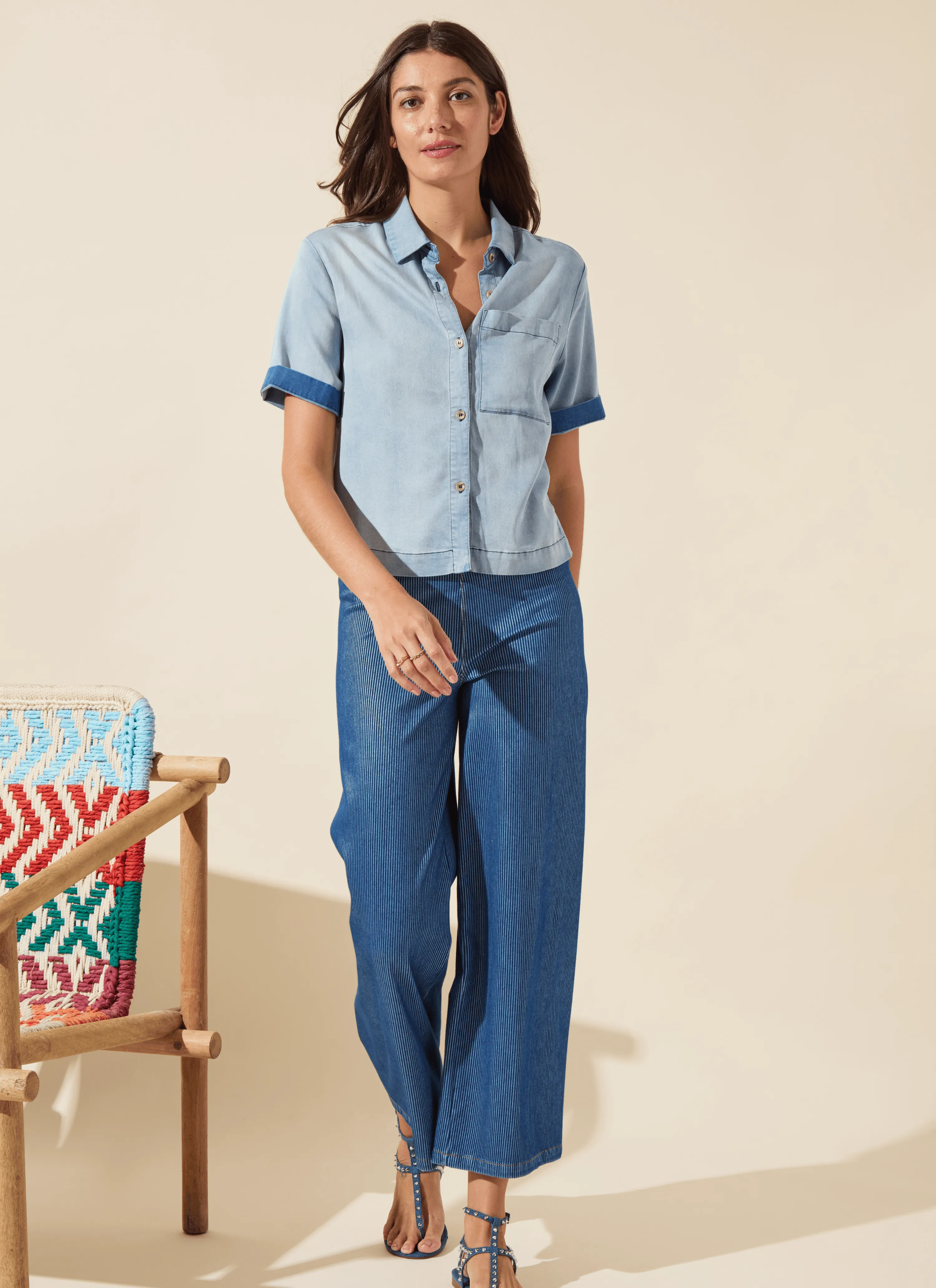 Erin Hi Waist Wide Leg Denim (28" Inseam)