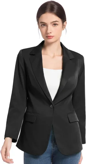 FARVALUE Womens Spring Casual Blazers Long Sleeve Notch Lapel Work Office Fall Blazer Jackets with Pockets