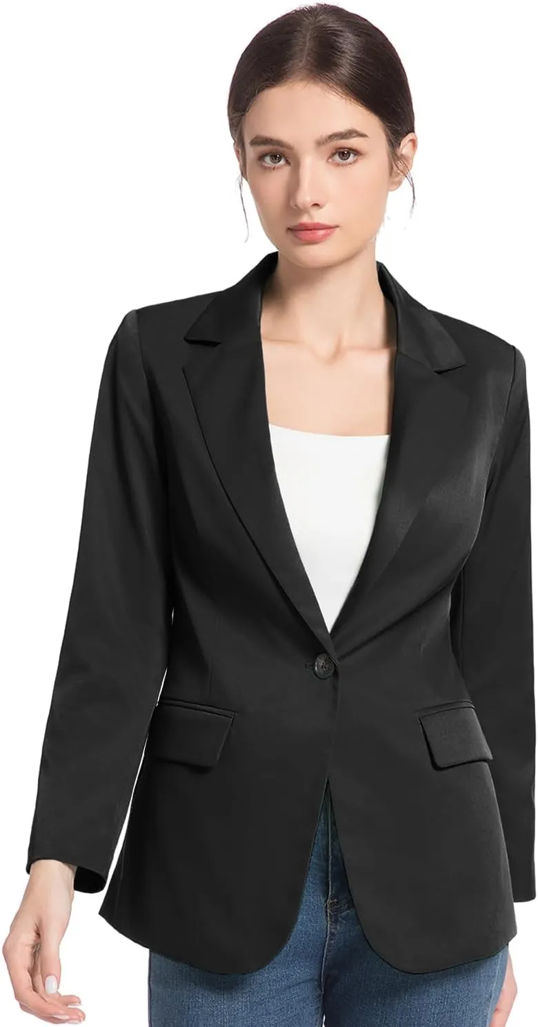 FARVALUE Womens Spring Casual Blazers Long Sleeve Notch Lapel Work Office Fall Blazer Jackets with Pockets