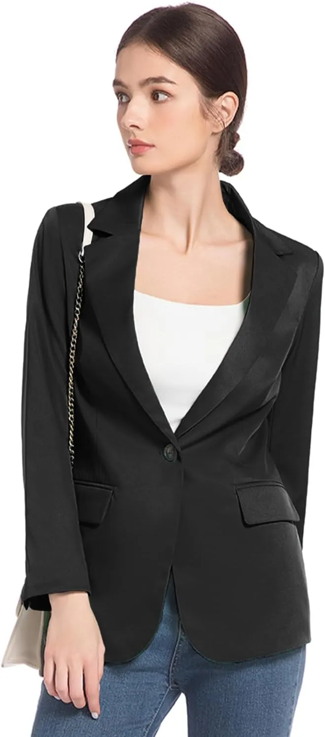 FARVALUE Womens Spring Casual Blazers Long Sleeve Notch Lapel Work Office Fall Blazer Jackets with Pockets