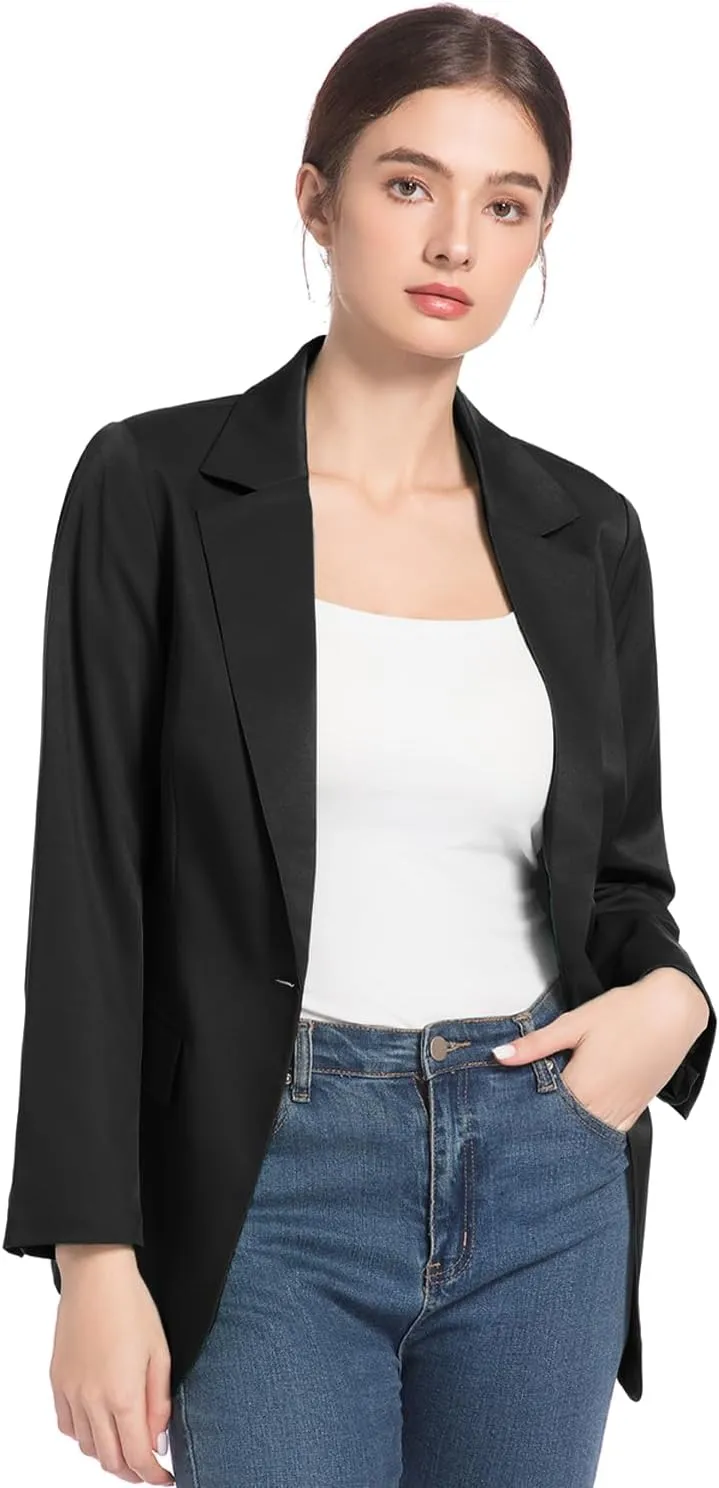FARVALUE Womens Spring Casual Blazers Long Sleeve Notch Lapel Work Office Fall Blazer Jackets with Pockets