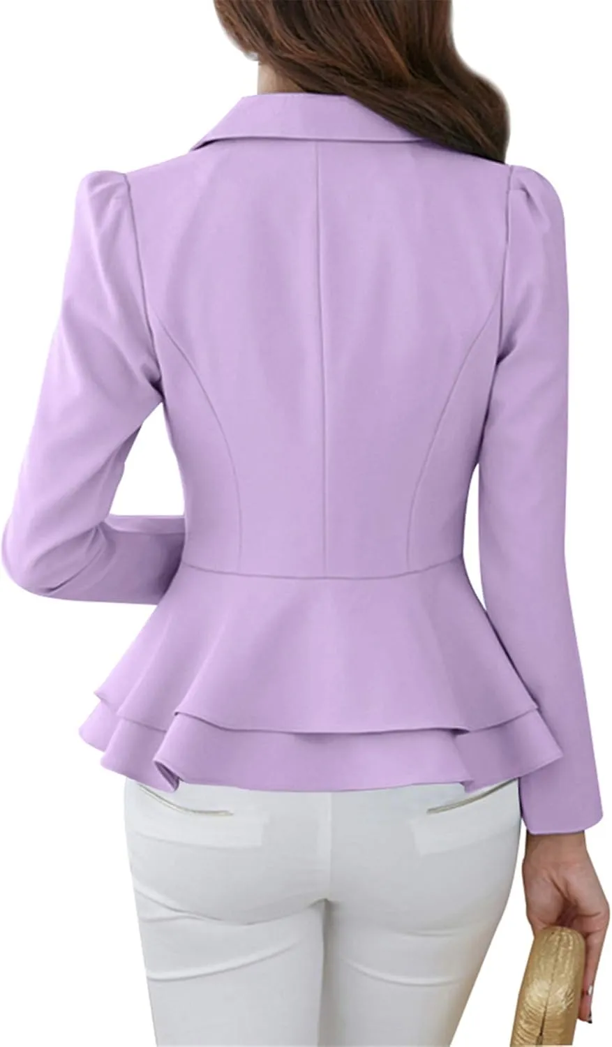 FLITAY Womens Long Sleeve Solid Color Blazer Open Front Work Loose Blazer Jacket