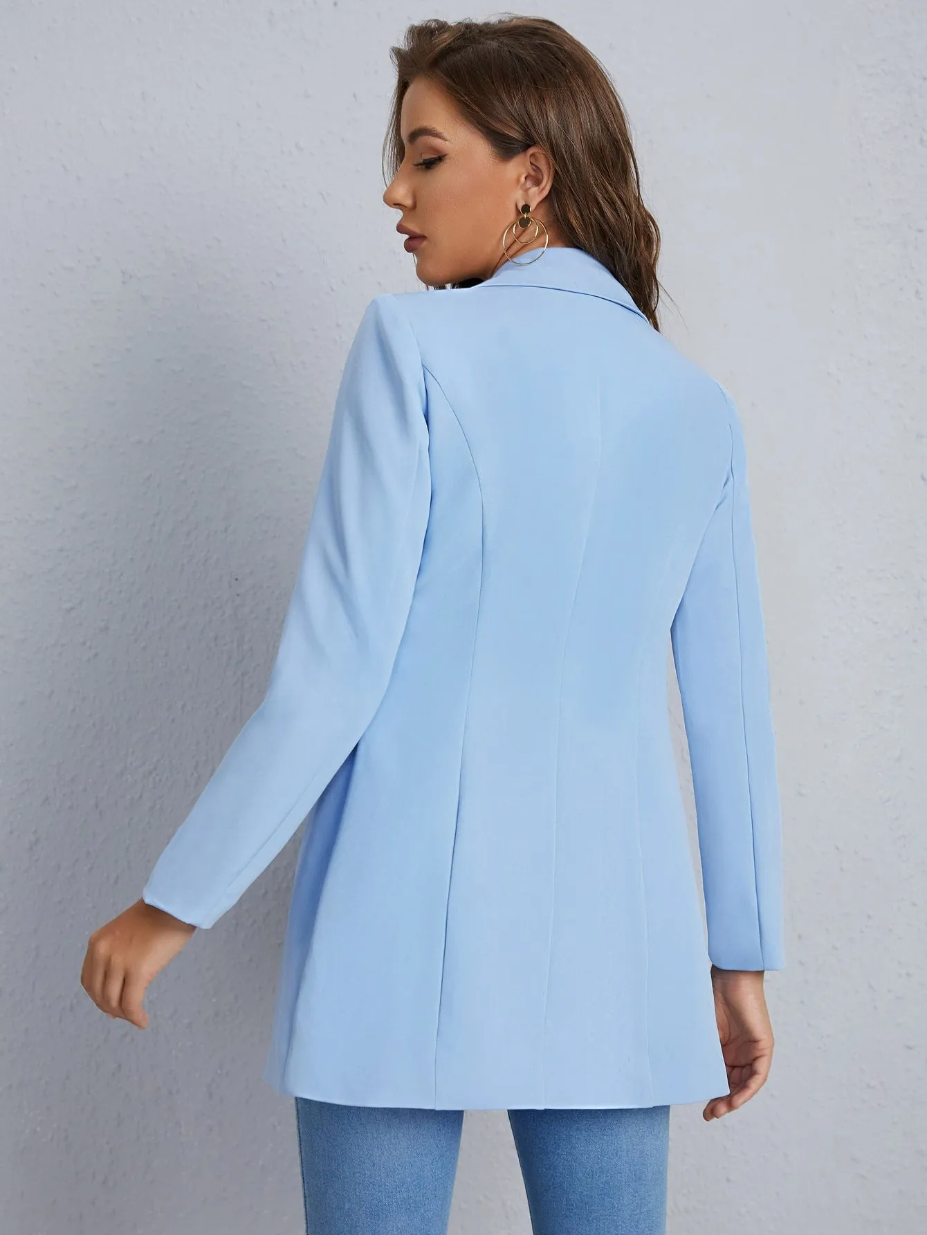 Lapel Neck Double-breasted Blazer Dress