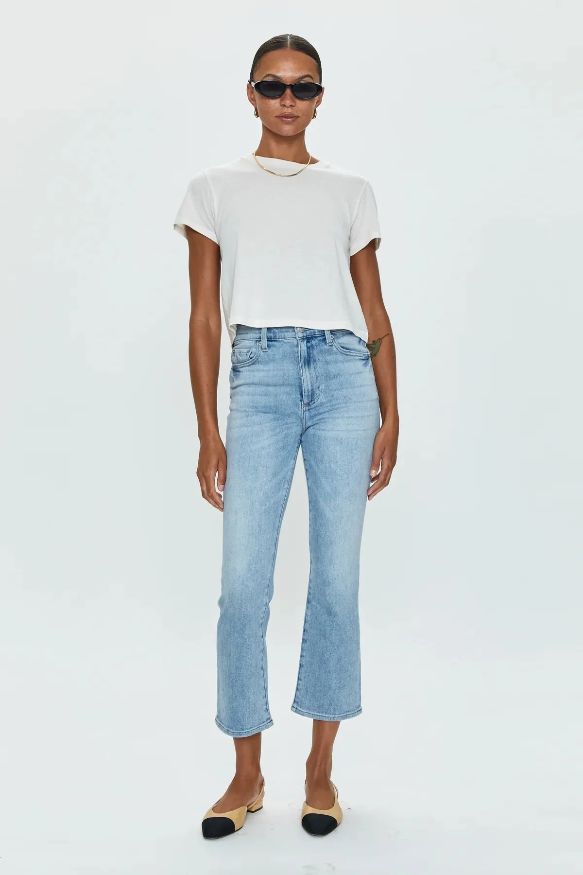 Lennon High Rise Boot Cut Crop Flare - Sea Air [Pistola]