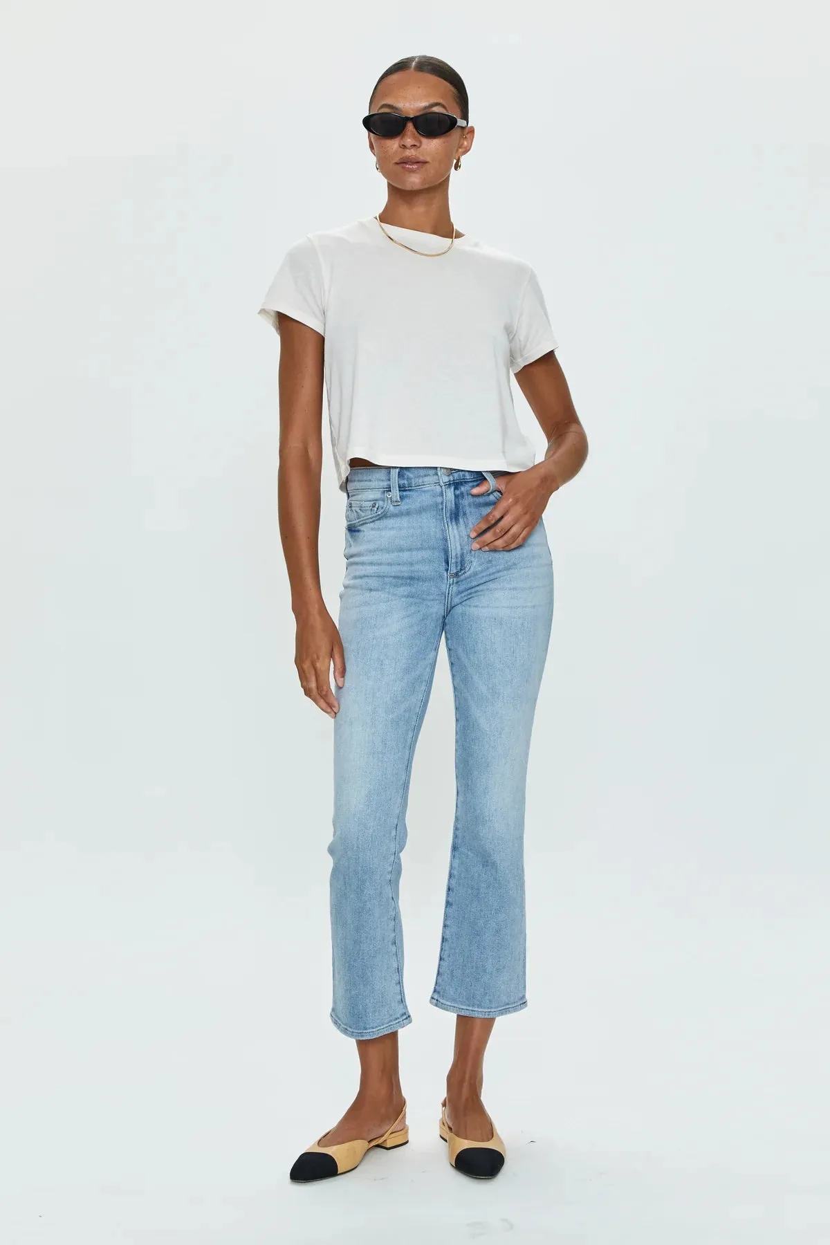 Lennon High Rise Boot Cut Crop Flare - Sea Air [Pistola]