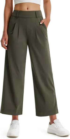 Libin Women's Wide Leg Dress Pants 27"/29"/31" High Waisted Stretch Work Casual Sweatpants Trousers with Pockets