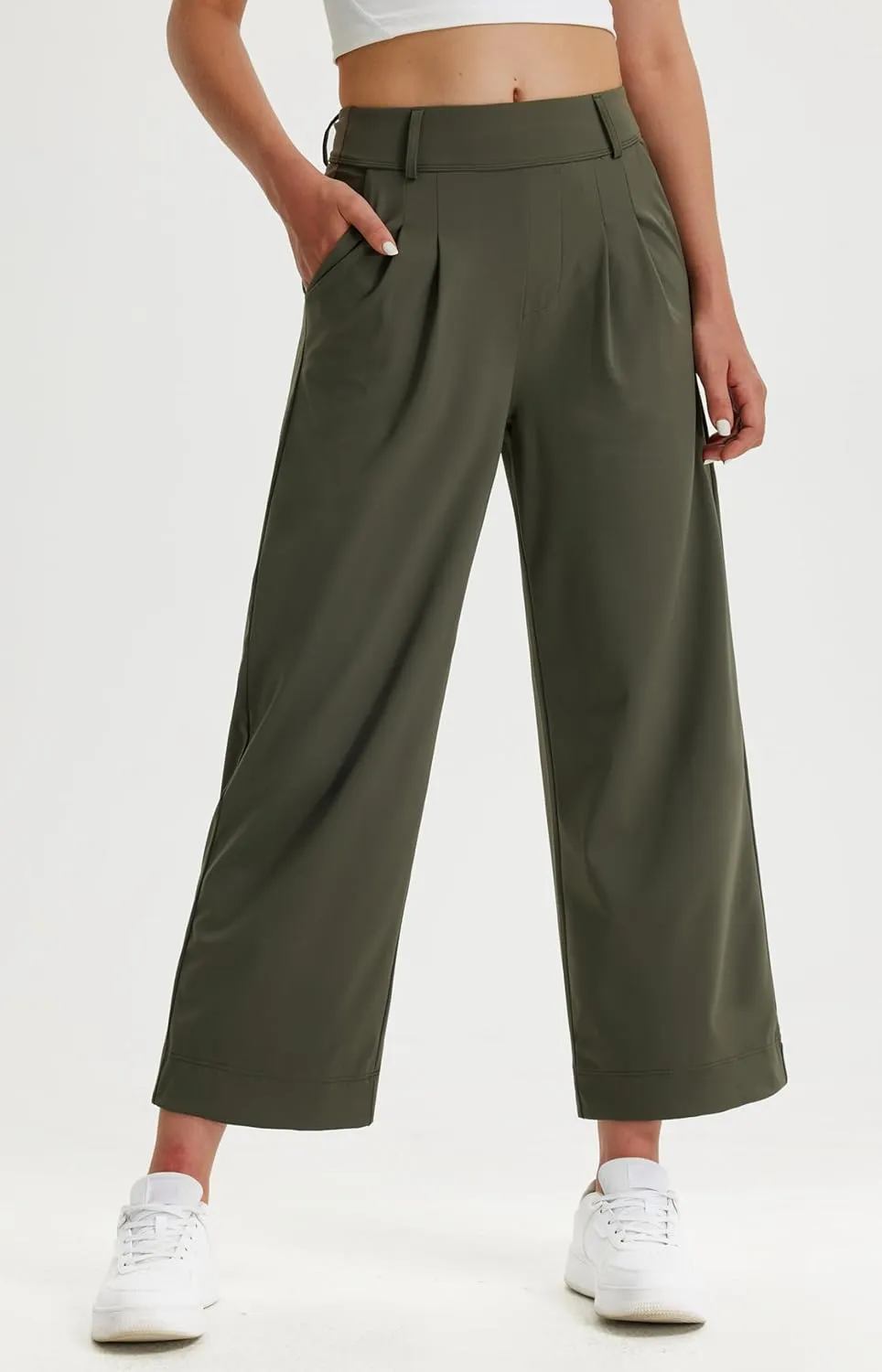 Libin Women's Wide Leg Dress Pants 27"/29"/31" High Waisted Stretch Work Casual Sweatpants Trousers with Pockets