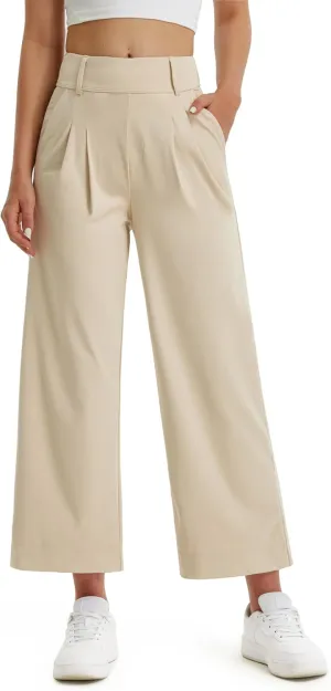 Libin Women's Wide Leg Dress Pants 27"/29"/31" High Waisted Stretch Work Casual Sweatpants Trousers with Pockets