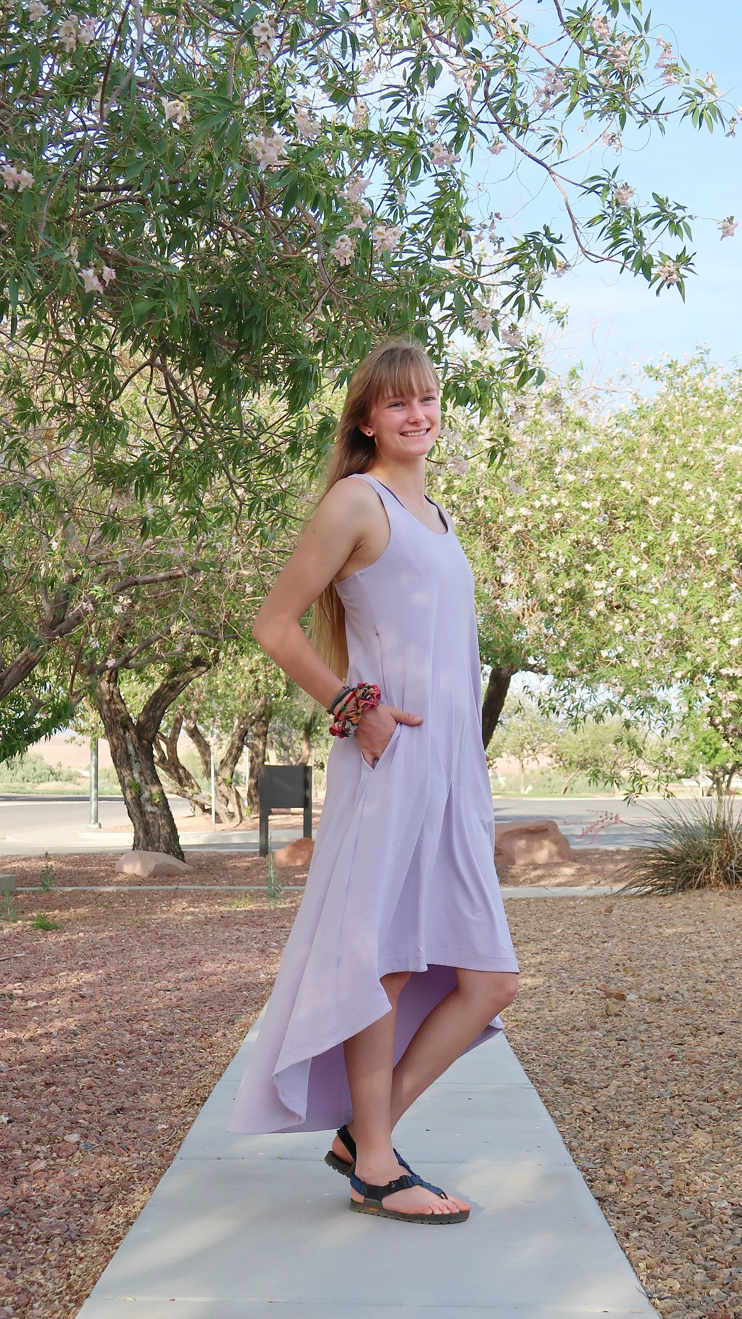 Lilac Activewear Drop Hem Dress