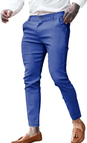 Mens Dress Pants Fashion Slim Fit Chino Pencil Pant Skinny Stretch Comfy Feet Pants Trousers Casual Pant