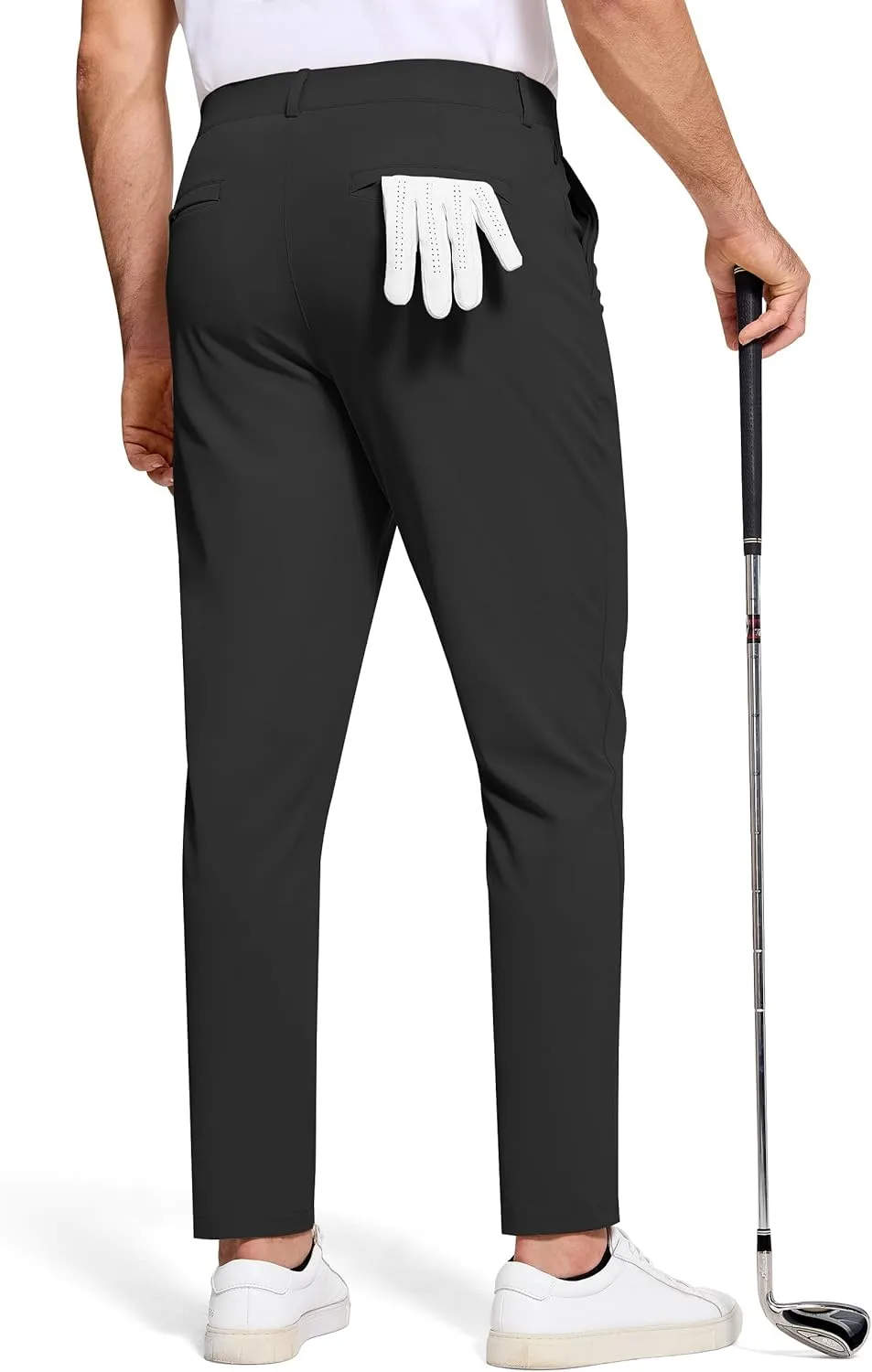 Mens Golf Dress Pants with 5 Pockets Slim Fit Stretch Lightweight Chino Trousers for Casual Work Travel