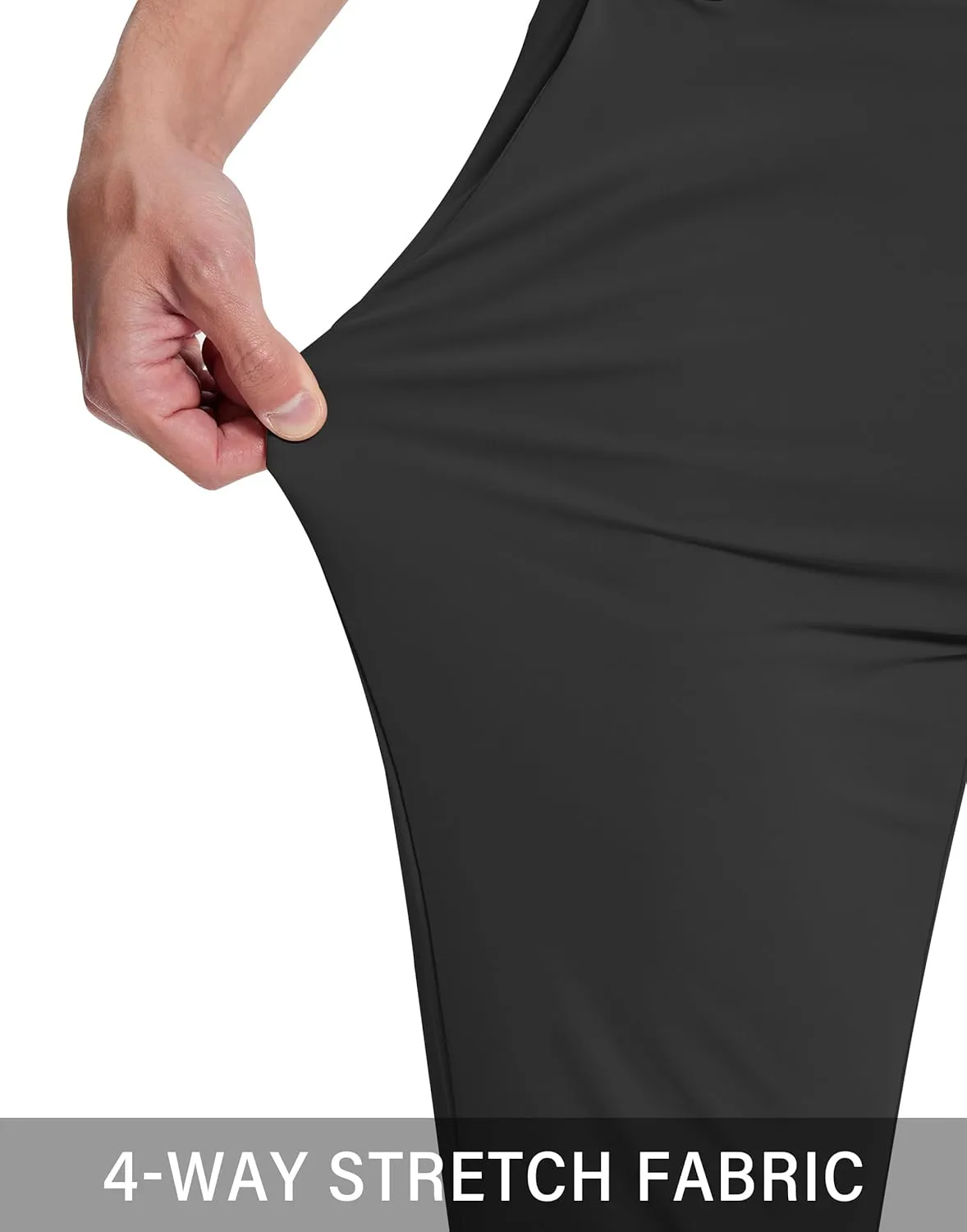 Mens Golf Dress Pants with 5 Pockets Slim Fit Stretch Lightweight Chino Trousers for Casual Work Travel