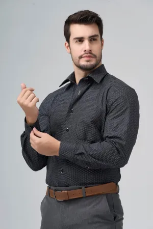Mens Regular Fit Cotton Spandex Non-Iron Spread Collar