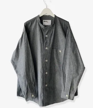 MHL./FADED COTTON SHIRTING SHIRT (INDIGO)