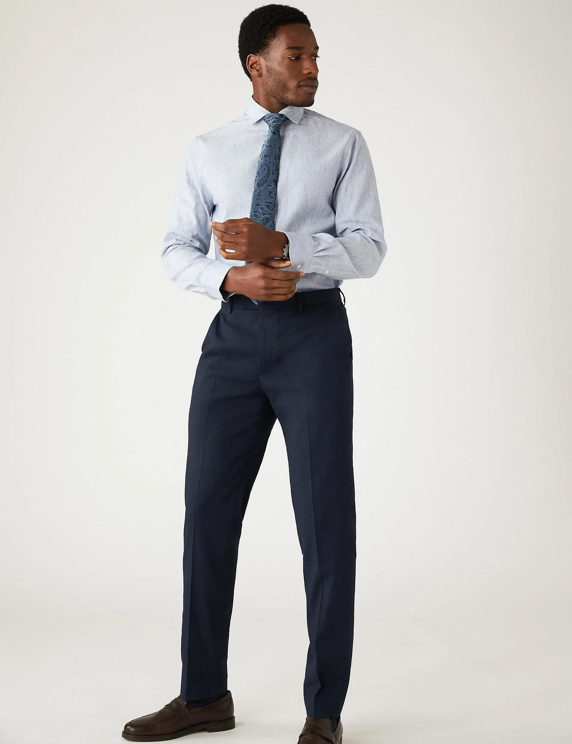 Miracle Marks & Spencer Italian tailored suit trousers dark blue
