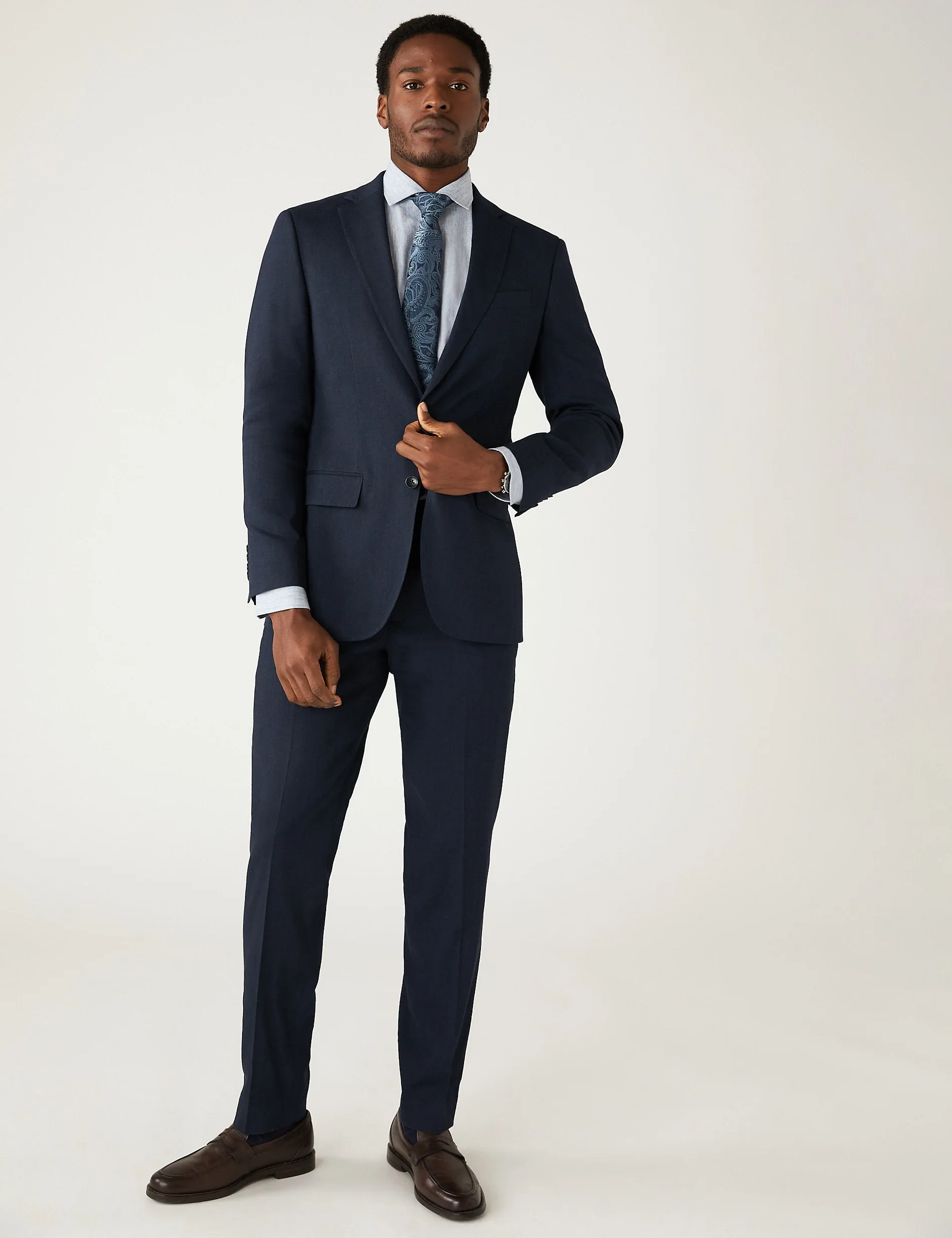 Miracle Marks & Spencer Italian tailored suit trousers dark blue
