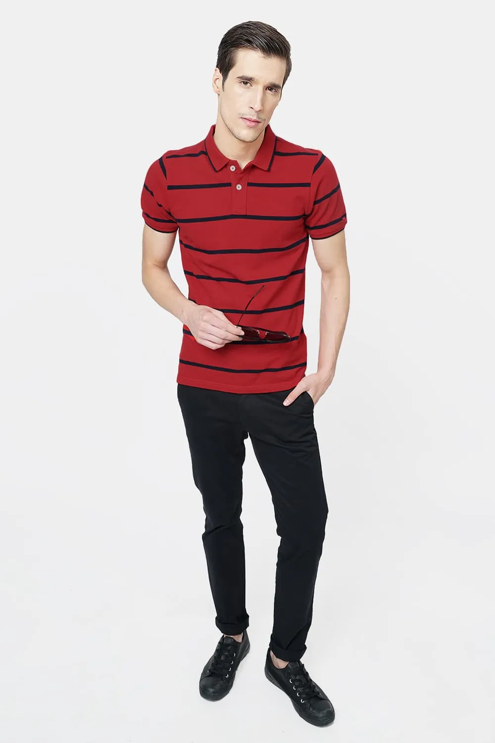 Muscle Fit Polo Stripes T.Shirt