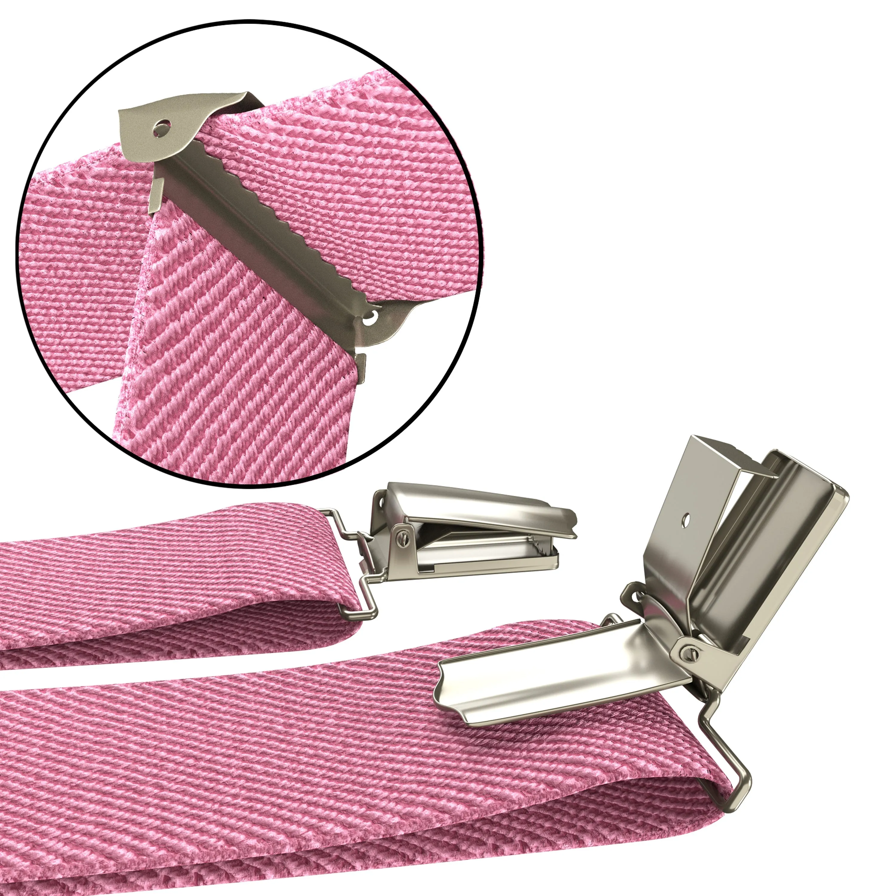 Pink Slim Suspenders for Men & Women Boys & Girls Y-back Shape 1 inch wide