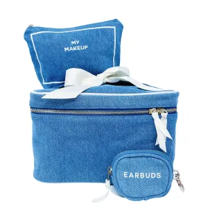 Trendy Denim Travel Gift Set, 3-pack, Denim