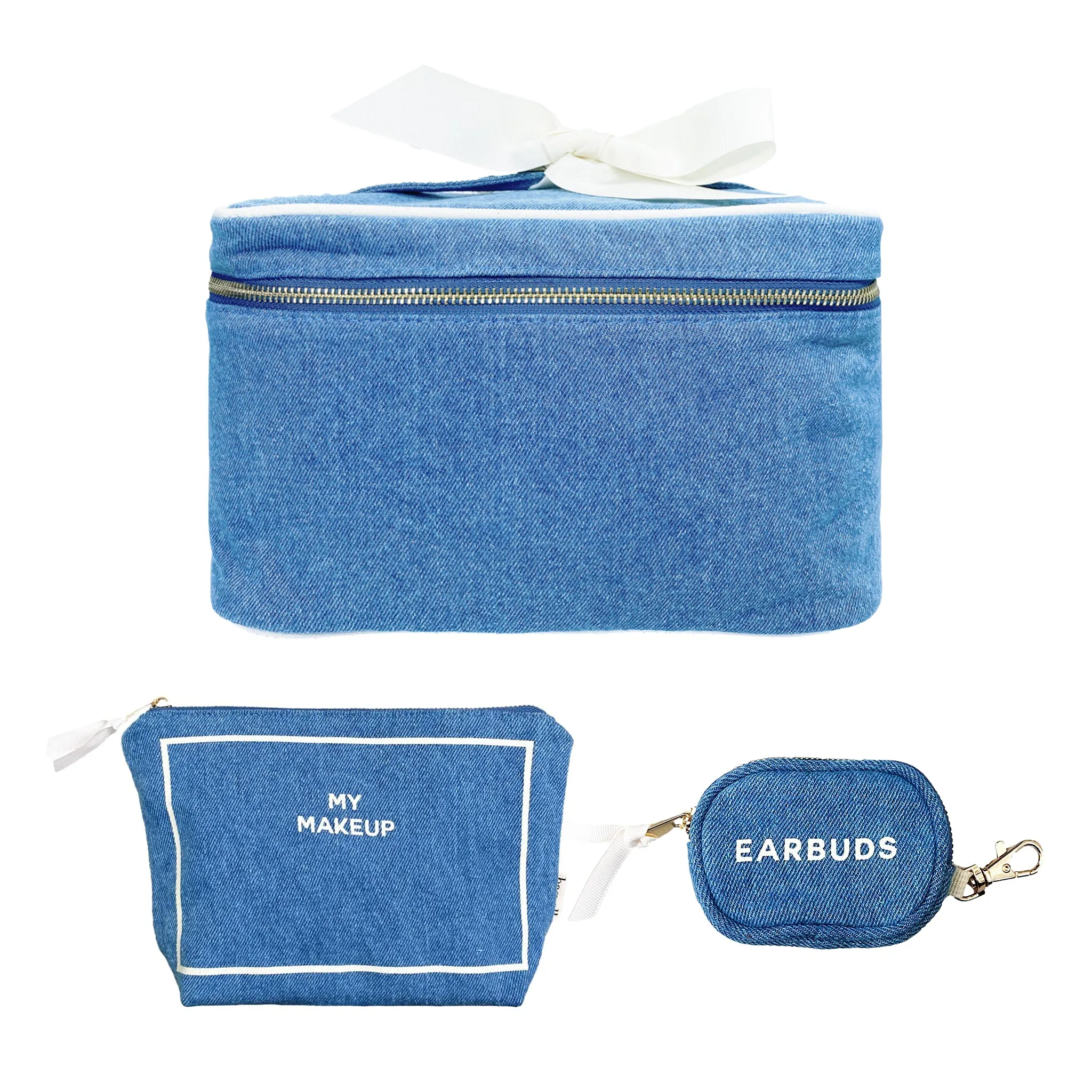 Trendy Denim Travel Gift Set, 3-pack, Denim