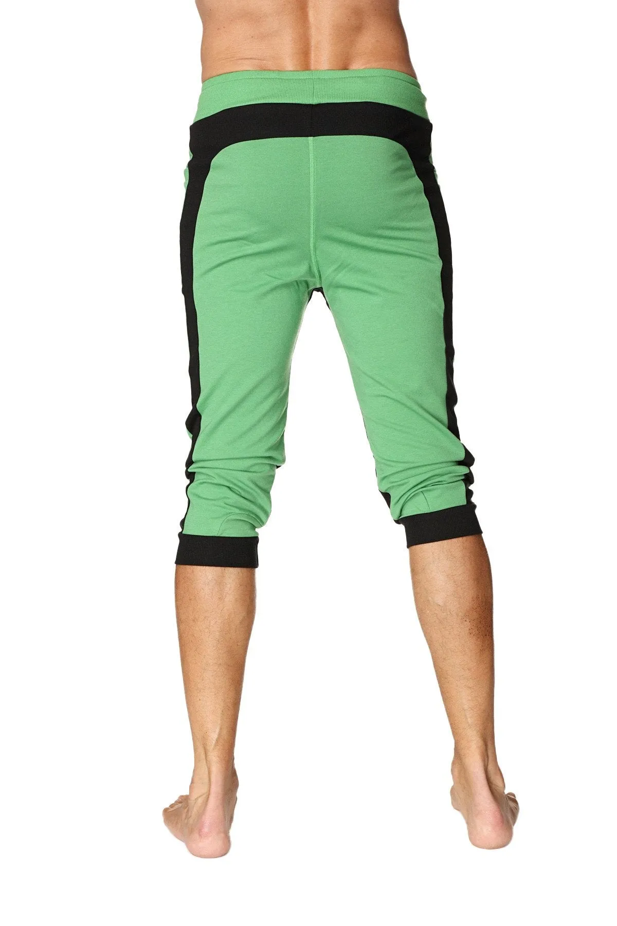 Ultra-Flex Tri-color Cuffed Yoga Pant (Green w/Black & Black)