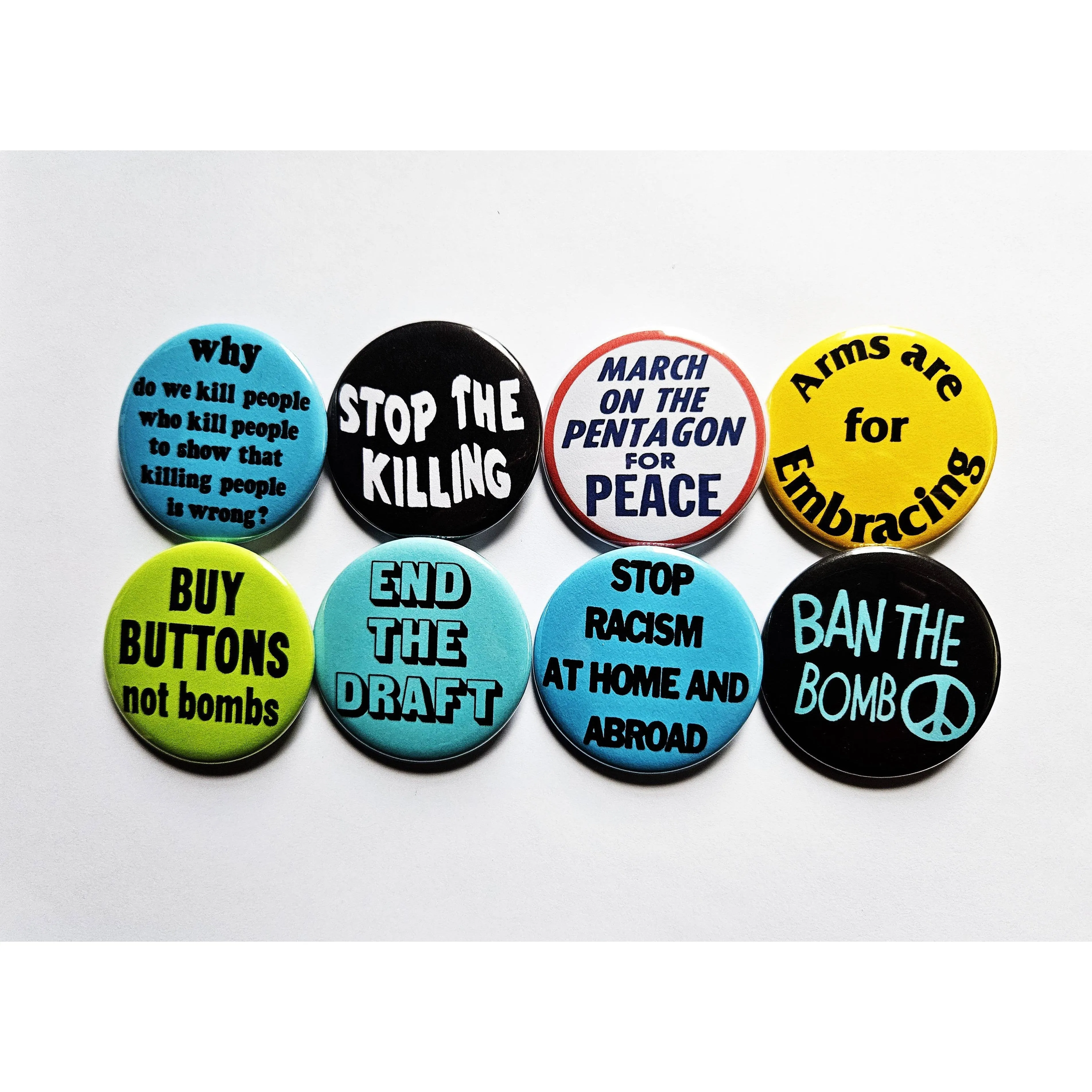 Vintage Reproduction March on the Pentagon for Peace Political Small Pinback Button | 1.25" Diameter