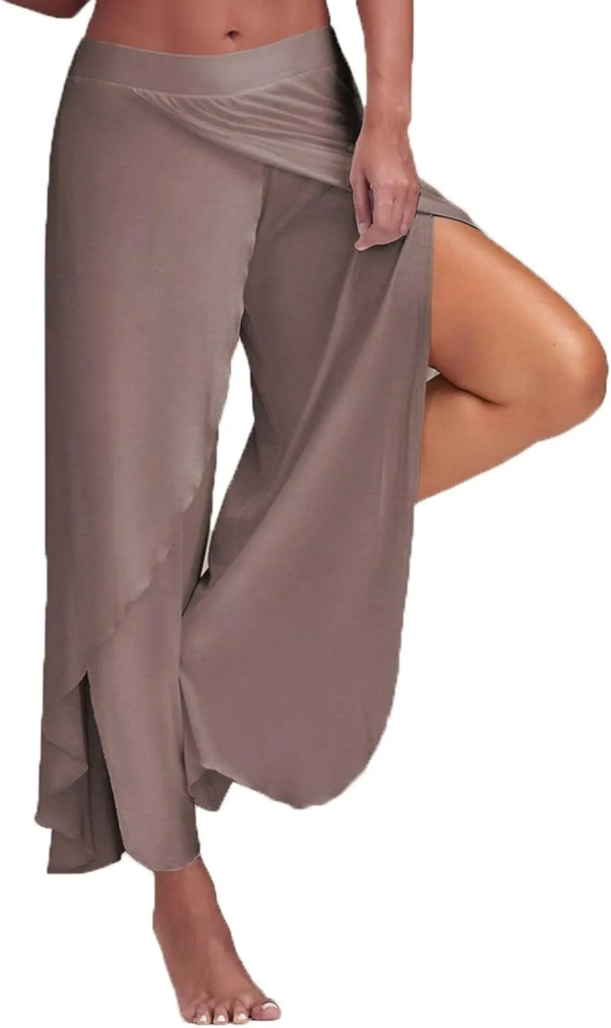 Wide Leg Pants for Women 2023 Summer Fashion High Waist Long Slit Flowy Flare Yoga Pant Plus Size Trousers