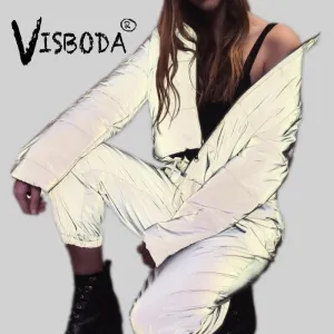Winter/Spring Coat Women Oversized Cotton Cropped Jacket