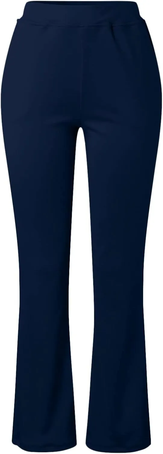 Womens Bootcut Dress Pants Business Casual Work Pants with Pockets High Waist Stretchy Trousers Pull On Office Slacks