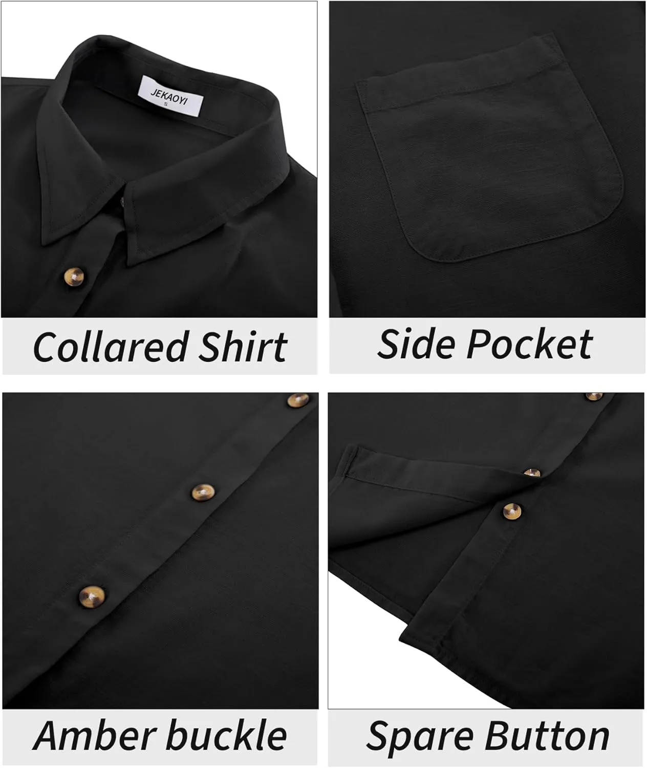 Womens Casual Linen Cotton Button Down Long Sleeve Shirts V-Neck Collared Work Summer Blouse Tops with Pockets